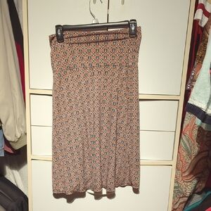 Max Studio A-Line Midi Skirt in Black and Orange